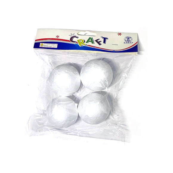 Craft Thermocol Ball round shapes - 4pcs - Nejoom Stationery