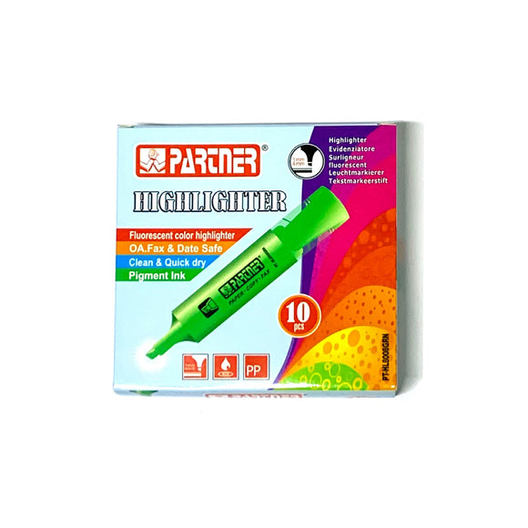 Partner highlighter Fluorescent  Color - 10pcs/Pack - Nejoom Stationery