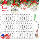 Acrylic Sheets Clear Circle DIY Christmas Hang Ornament 16pcs