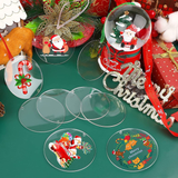 Acrylic Sheets Clear Circle DIY Christmas Hang Ornament 16pcs