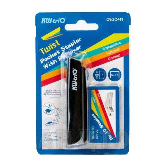 KW TRIO Twist Pocket Stapler Black - Nejoom Stationery