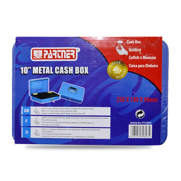 Partner Cash box, 10 inch , blue
