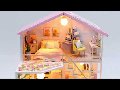 3D Wooden Doll House Miniature Toy-Sweet Time Home