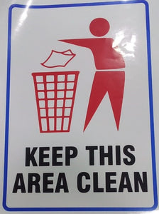 Keep this area Clean sticker - Nejoom Stationery