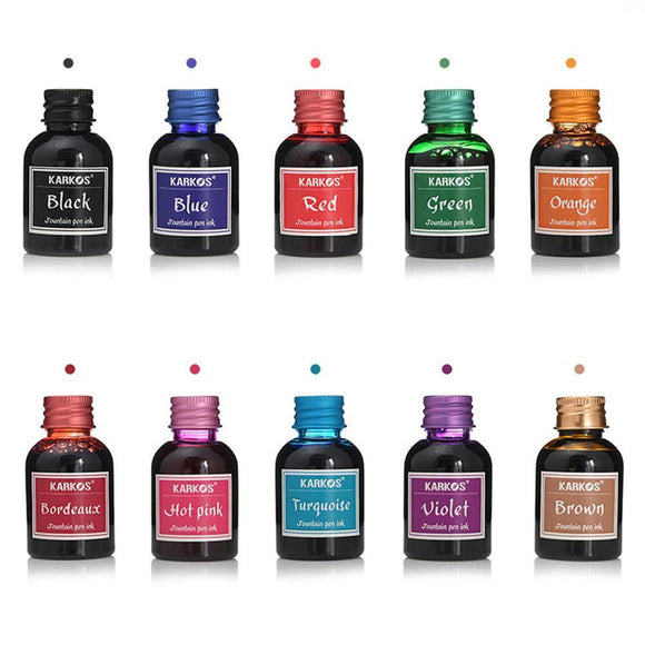 30ml Pure Colorful Bottled Fountain Pen Ink Refilling Quality Stationery Hight Cartridge Inks Office Pen Supply Ink School V9T3