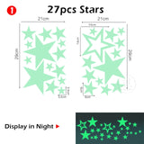 Luminous Moon and Stars Wall Stickers - Nejoom Stationery