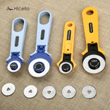 Cloth Cutting Knife 28mm 45mm Tailor Wheel Knife Sewing Tools Accessory Cut Leather Paper fabric Round curve Blade Yellow Blue