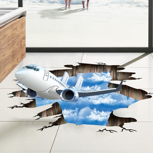 Home decor aircraft Broken Floor stickers - Nejoom Stationery