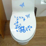 Butterfly Flower Vine Bathroom Wall Stickers - Nejoom Stationery