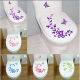 Butterfly Flower Vine Bathroom Wall Stickers - Nejoom Stationery