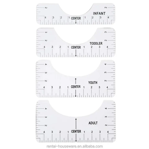 Spot T-shirt Guiding ruler round neck calibration alignment ruler-White